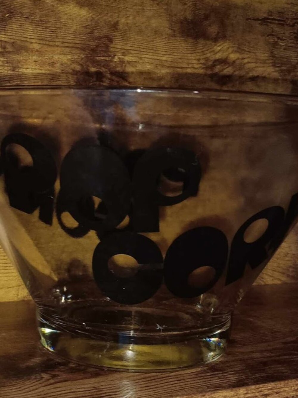 Vintage Heavy Glass Popcorn Bowl